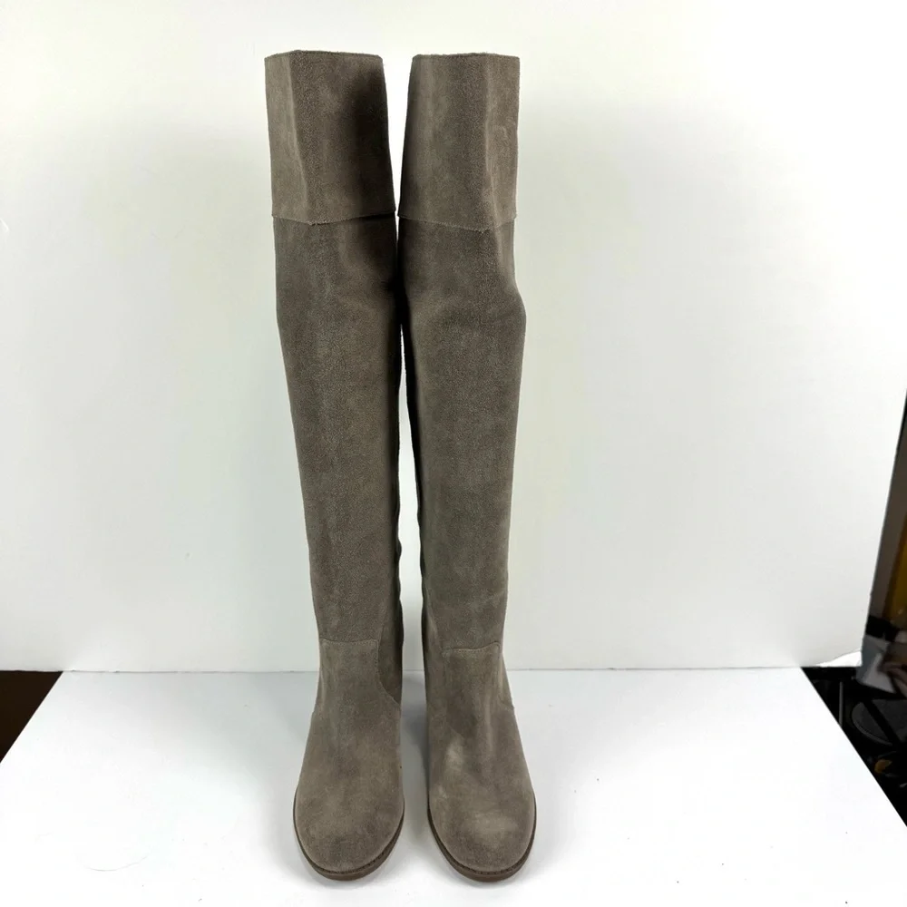 Dr. Scholl's Original Collection Lydia Knee High Boot Grey Brushed Nickel Sz 7.5